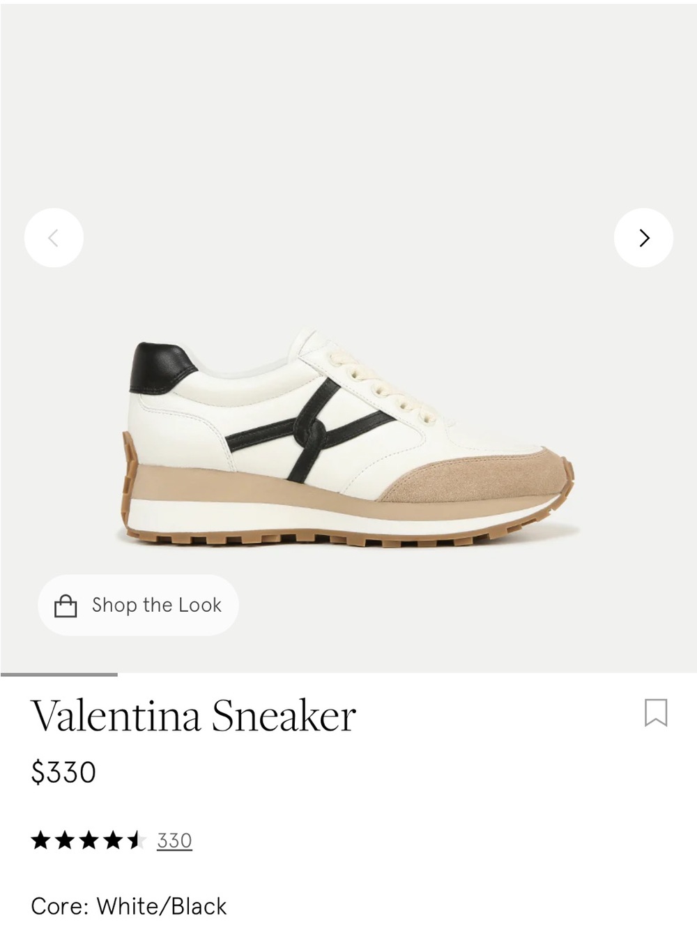 Veronica Beard Valentina Sneaker — White, Black & Tan